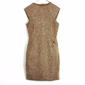 Zara Woman Brown Tweed Sheath Dress - Size L